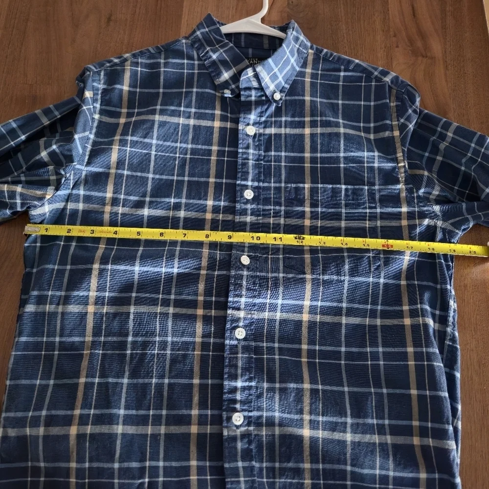 J Crew Mercantile Flex button up Plaid shirt Casual Business Layers Cotton Euc